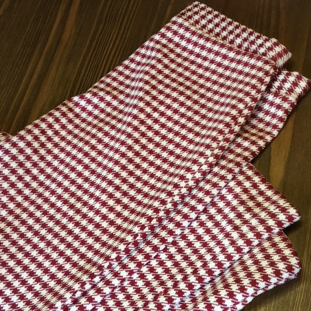 FINAL SALE PRICE Burgundy Houndstooth Pull-On Handmade Pants